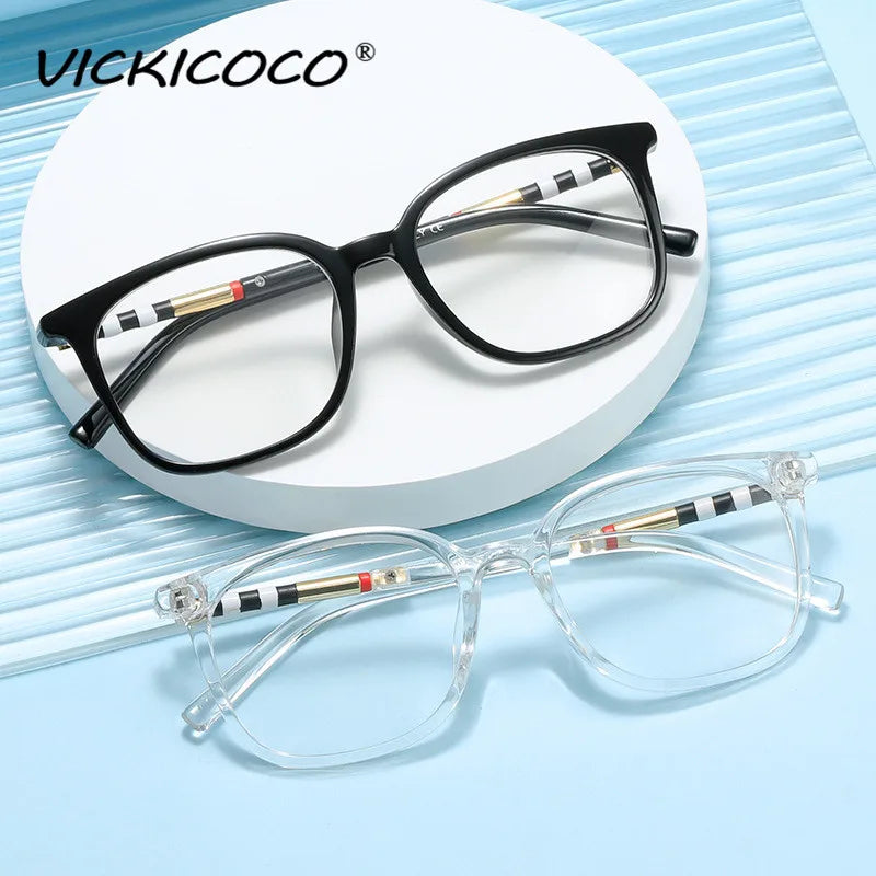 Sexy Square Cat Eye Anti Blue Light Stripe Optical Glasses Frames Men Women Luxury Brand Designer Fashion Computer Eyeglasses