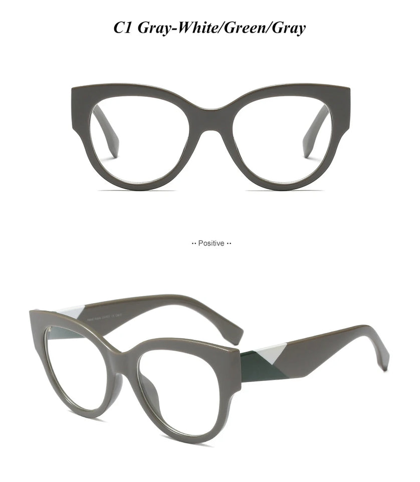 mimiyou Fashion Cat Eye Glasses Frame Women Optical Eyewear Grace Lady Eyeglasses Frame Clear UV400 Brand Designer oculos