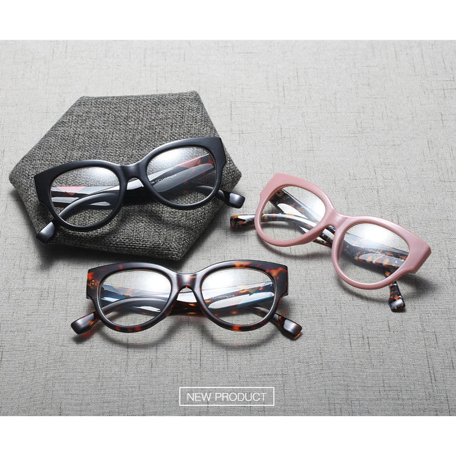 mimiyou Fashion Cat Eye Glasses Frame Women Optical Eyewear Grace Lady Eyeglasses Frame Clear UV400 Brand Designer oculos