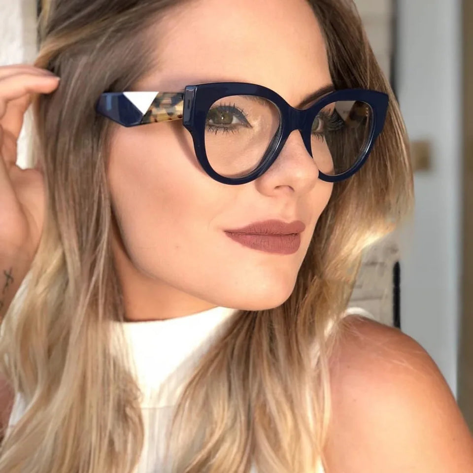 mimiyou Fashion Cat Eye Glasses Frame Women Optical Eyewear Grace Lady Eyeglasses Frame Clear UV400 Brand Designer oculos