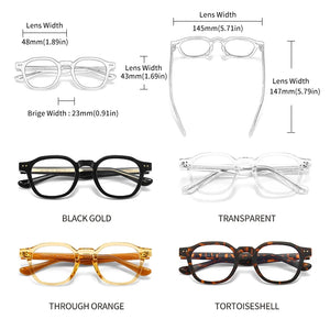 GCV Acetate Johnny Depp Men Women The Blu-Ray Computer Goggles Round Transparent  Eyeglass Frame Blue Blocking Glasses 2025 New