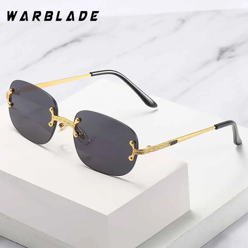 2025 Luxury Punk Metal Rimless Oval Women's Sunglasses Brand Designer Men Sunglass Traveling Party Fashion Eyewear Lentes UV400