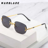 2025 Luxury Punk Metal Rimless Oval Women's Sunglasses Brand Designer Men Sunglass Traveling Party Fashion Eyewear Lentes UV400