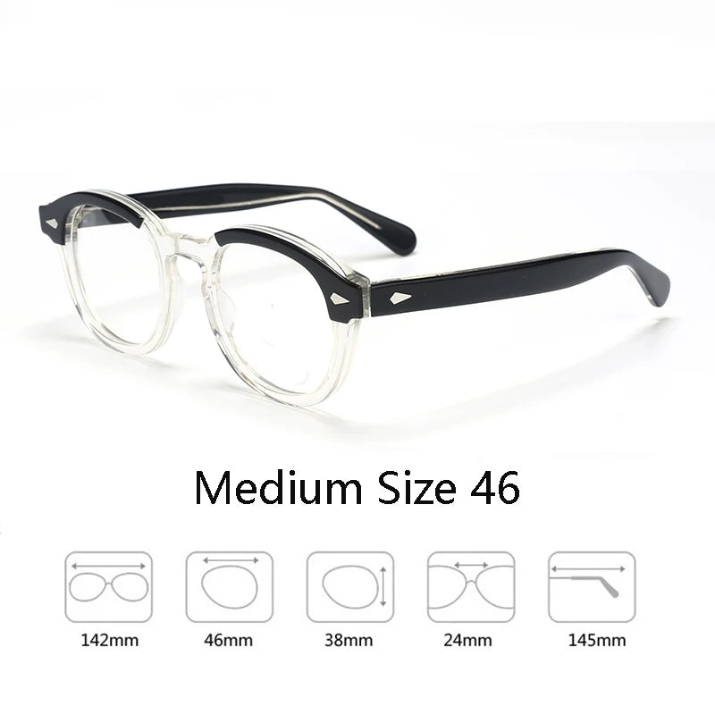 Johnny Depp Eyeglasses Man Lemtosh Optical Glasses Frames Women Luxury Brand Vintage Acetate Round Myopic Eyewear Frame