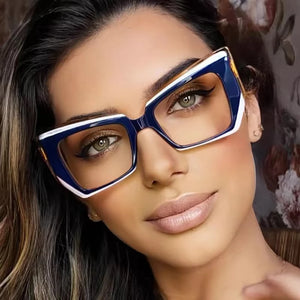 Cat Eye Anti Blue Light Glasses Women Trendy Polygonal Vintage Luxury Design Eyeglasses Ladies Fashion Irregular Square Eyewear