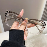 2024 New Cat's Eye Plain Glasses Frame Women's Fashion PC Eyewear Frame Flat Glasses Luxury Anti Blue Light Optical Glasses