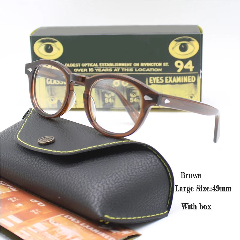 Johnny Depp Eyeglasses Man Lemtosh Optical Glasses Frames Women Luxury Brand Vintage Acetate Round Myopic Eyewear Frame