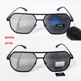 Luxury Metal Photochromic Sunglasses Men Women Fashion Polarized Sun Glasses Stylish Chameleon Anti-glare Driving Shades UV400