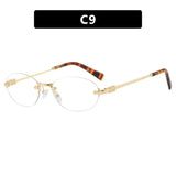 New Frameless trim Sunglasses Metal Frame Black Small Oval Sun Glasses Unisex Round Fashion Rimless Sunglasses UV400 Oculos