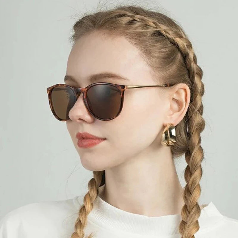 Popular Metal Frame Vintage Sunglasses Women Men Round Sun Glasses Eye Glasses for Male Female Reflective Film Sunglasses ﻿