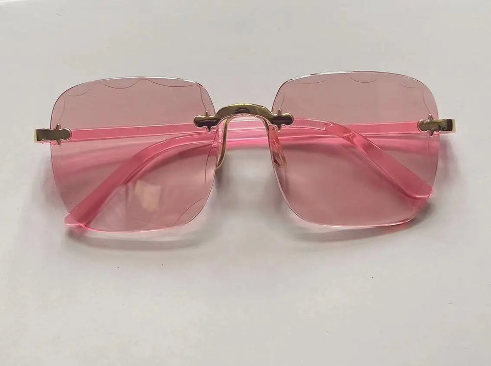 Square Rimless Sunglasses for Women Luxury Brand Designer Summer Gradient Sun Glasses Men's Fashion Glasses UV400 Shades Oculos