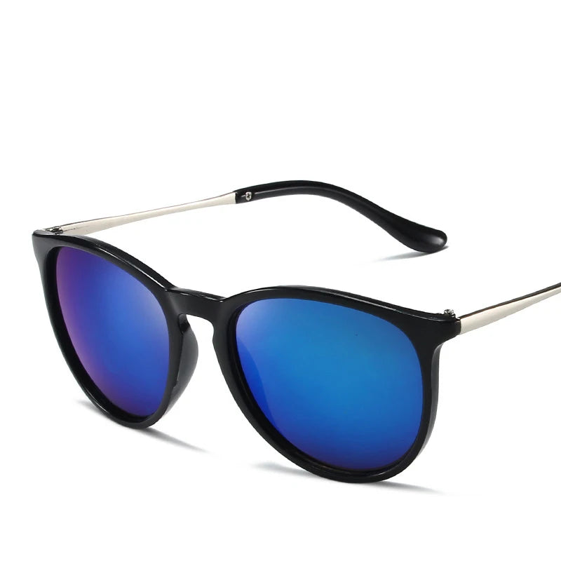 Popular Metal Frame Vintage Sunglasses Women Men Round Sun Glasses Eye Glasses for Male Female Reflective Film Sunglasses ﻿