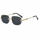 2025 Luxury Punk Metal Rimless Oval Women's Sunglasses Brand Designer Men Sunglass Traveling Party Fashion Eyewear Lentes UV400