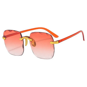 Square Rimless Sunglasses for Women Luxury Brand Designer Summer Gradient Sun Glasses Men's Fashion Glasses UV400 Shades Oculos