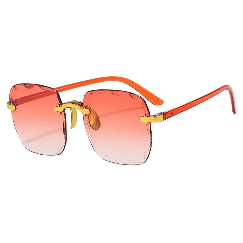 Square Rimless Sunglasses for Women Luxury Brand Designer Summer Gradient Sun Glasses Men's Fashion Glasses UV400 Shades Oculos