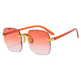 Square Rimless Sunglasses for Women Luxury Brand Designer Summer Gradient Sun Glasses Men's Fashion Glasses UV400 Shades Oculos