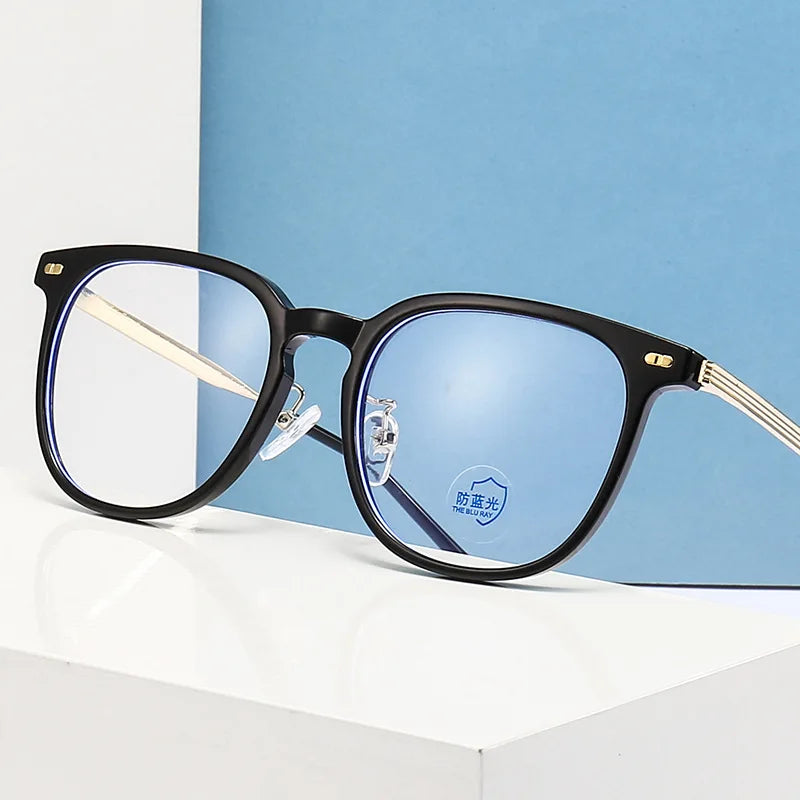New Glasses Frame Camping Cycling Fishing Men Retro Glasses Frame Luxury Brand Design Tea Color Women Anti Blue Light Glasses