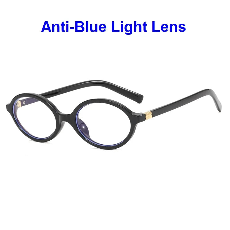 Vintage Oval Sunglasses Women New Luxury Brand Designer Small Oval Anti Blue Light Glasses Retro Fashion Men Leopard Eyegalsses