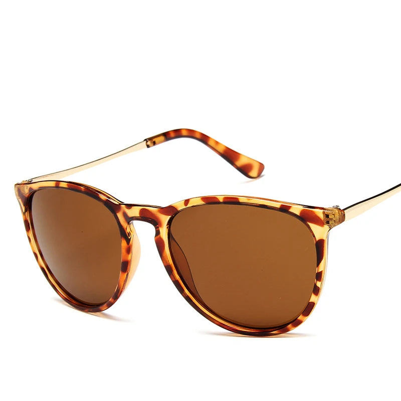 Popular Metal Frame Vintage Sunglasses Women Men Round Sun Glasses Eye Glasses for Male Female Reflective Film Sunglasses ﻿