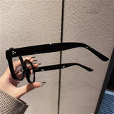 Retro Anti Blue Light Computer Glasses Frame Women Oversized Men Trendy Fashionable Stylish Eyeglasses Classic Korean Spectacles