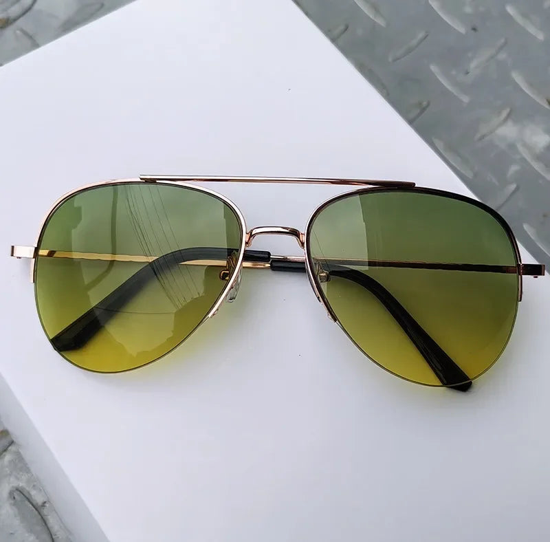 2024 New Fashion Gradient Lens Pilot Sunglasses Vintage Cycling Driving Shades Sun Glasses Unisex UV400 Protection Eyewear