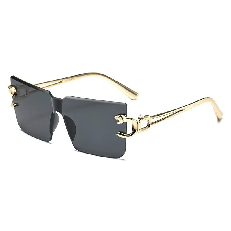 New Arrival Rimless Sunglasses Square Women Rectangle Men Shades Big Sun Glasses for Female Male Metal Frame Sunglasses ﻿