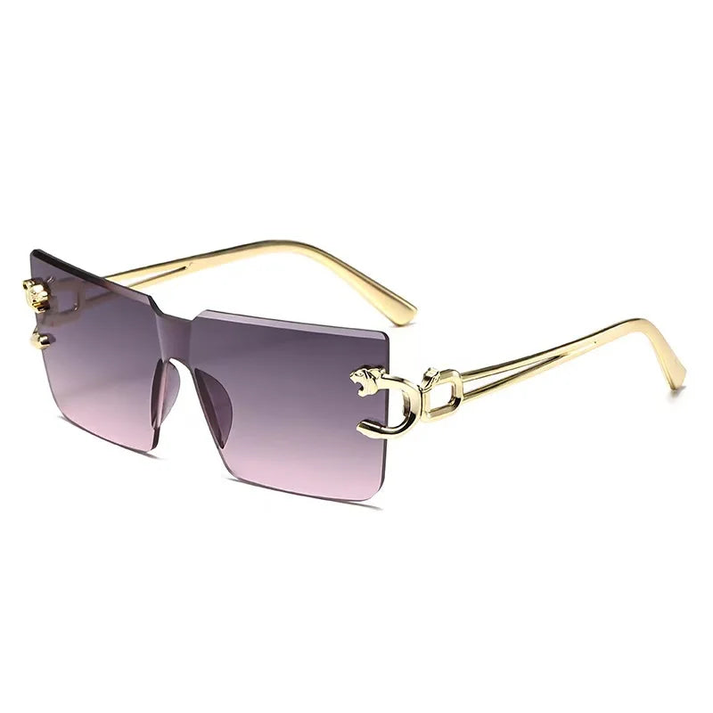 New Arrival Rimless Sunglasses Square Women Rectangle Men Shades Big Sun Glasses for Female Male Metal Frame Sunglasses ﻿