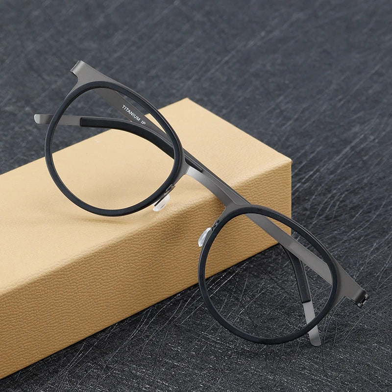 Denmark Luxury Brand Pure Titanium Eyewear Screwless Design Men Glasses Frame Mirror Ring Separation Blue Light Eyeglasses