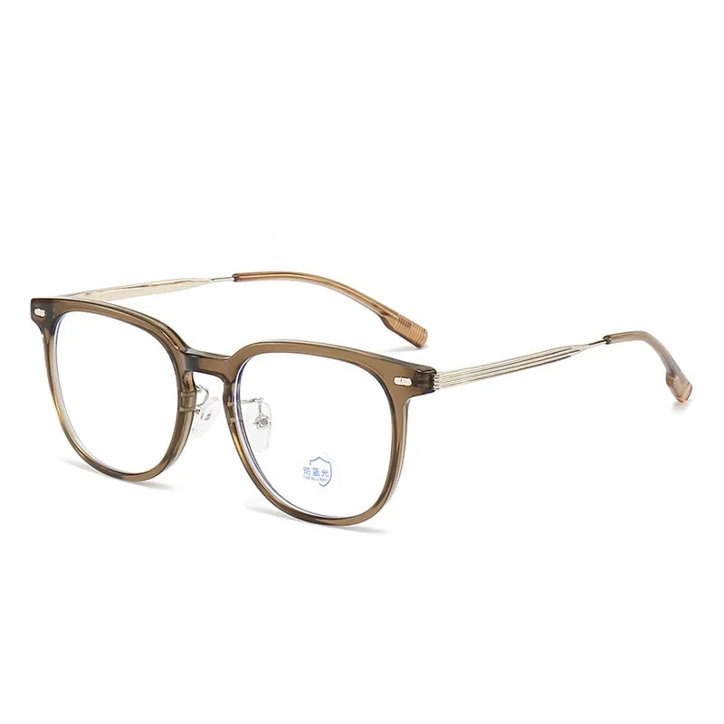 New Glasses Frame Camping Cycling Fishing Men Retro Glasses Frame Luxury Brand Design Tea Color Women Anti Blue Light Glasses