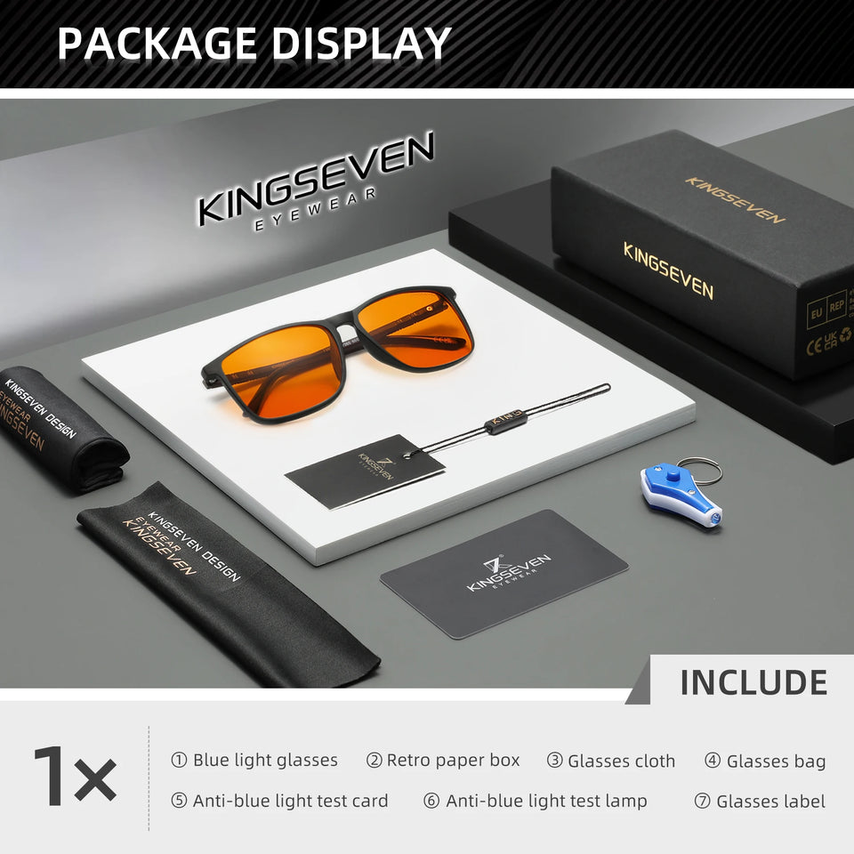 KINGSEVEN Blue Light Blocking Glasses Transparent Lens Men/Women Anti-Blue Ray Eyewear Students Daliy Phone Computer Eyeglasses