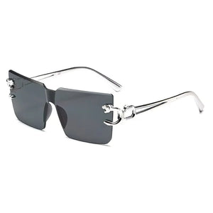 New Arrival Rimless Sunglasses Square Women Rectangle Men Shades Big Sun Glasses for Female Male Metal Frame Sunglasses ﻿