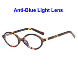 Vintage Oval Sunglasses Women New Luxury Brand Designer Small Oval Anti Blue Light Glasses Retro Fashion Men Leopard Eyegalsses