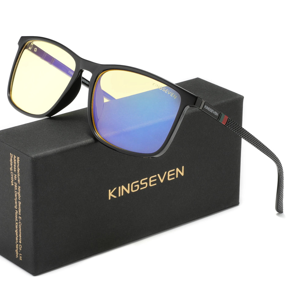 KINGSEVEN Blue Light Blocking Glasses Transparent Lens Men/Women Anti-Blue Ray Eyewear Students Daliy Phone Computer Eyeglasses