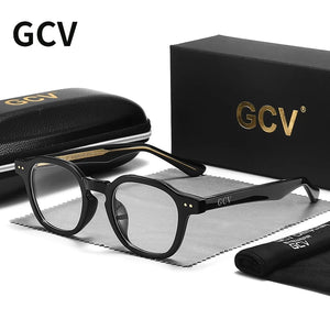 GCV Acetate Johnny Depp Men Women The Blu-Ray Computer Goggles Round Transparent  Eyeglass Frame Blue Blocking Glasses 2025 New