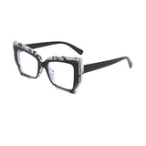 Cat Eye Anti Blue Light Glasses Women Trendy Polygonal Vintage Luxury Design Eyeglasses Ladies Fashion Irregular Square Eyewear