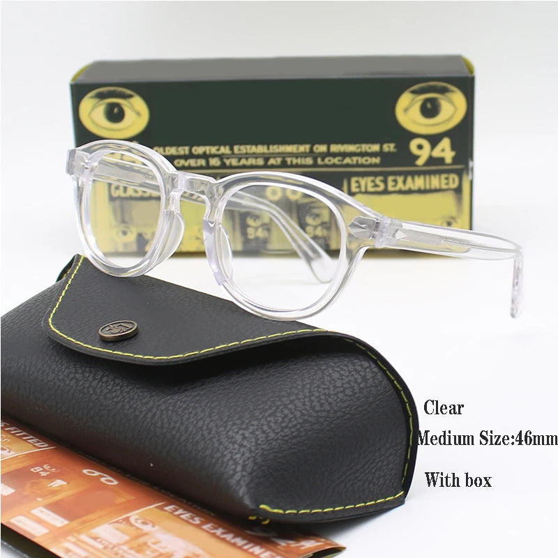 Johnny Depp Eyeglasses Man Lemtosh Optical Glasses Frames Women Luxury Brand Vintage Acetate Round Myopic Eyewear Frame