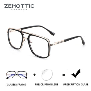 ZENOTTIC（M Size）Metal Prescription Glasses Aviator Optical Eyewear With Recipe Man Myopia Eyeglasses Men