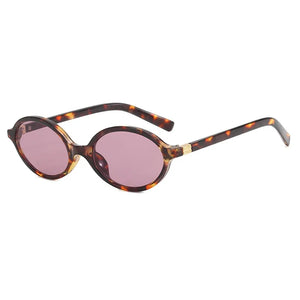 Vintage Oval Sunglasses Women New Luxury Brand Designer Small Oval Anti Blue Light Glasses Retro Fashion Men Leopard Eyegalsses