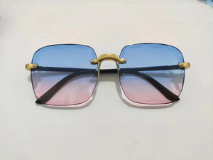 Square Rimless Sunglasses for Women Luxury Brand Designer Summer Gradient Sun Glasses Men's Fashion Glasses UV400 Shades Oculos
