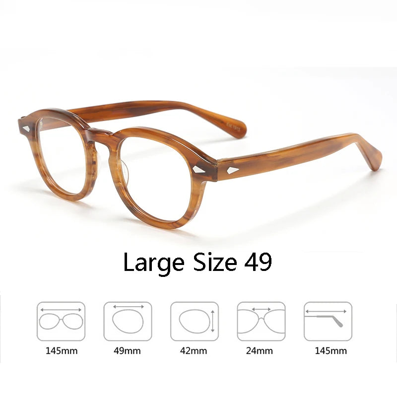 Johnny Depp Eyeglasses Man Lemtosh Optical Glasses Frames Women Luxury Brand Vintage Acetate Round Myopic Eyewear Frame