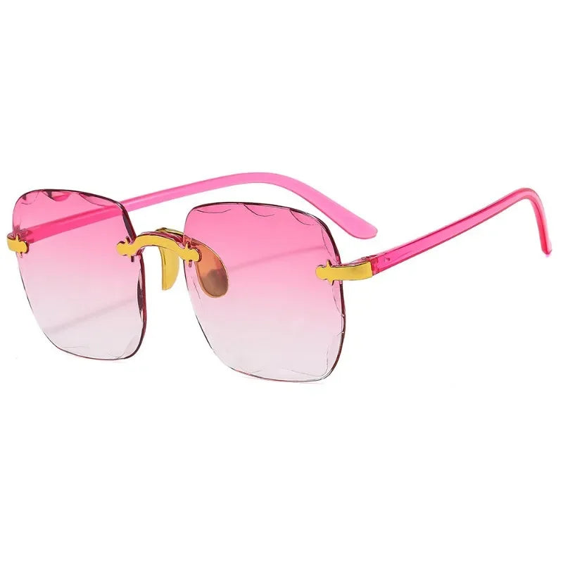 Square Rimless Sunglasses for Women Luxury Brand Designer Summer Gradient Sun Glasses Men's Fashion Glasses UV400 Shades Oculos