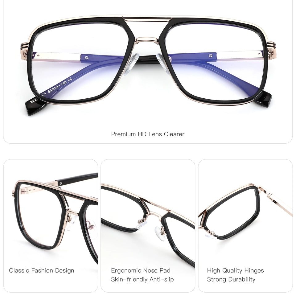 ZENOTTIC（M Size）Metal Prescription Glasses Aviator Optical Eyewear With Recipe Man Myopia Eyeglasses Men