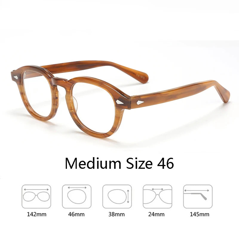 Johnny Depp Eyeglasses Man Lemtosh Optical Glasses Frames Women Luxury Brand Vintage Acetate Round Myopic Eyewear Frame