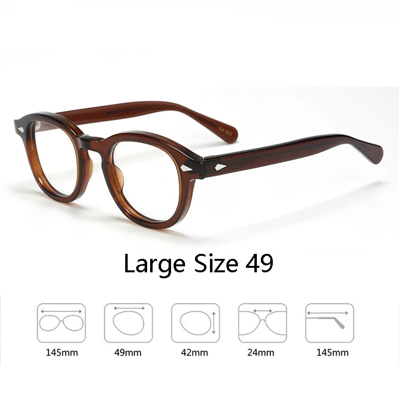 Johnny Depp Eyeglasses Man Lemtosh Optical Glasses Frames Women Luxury Brand Vintage Acetate Round Myopic Eyewear Frame