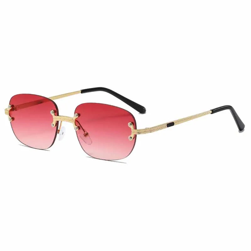 2025 Luxury Punk Metal Rimless Oval Women's Sunglasses Brand Designer Men Sunglass Traveling Party Fashion Eyewear Lentes UV400