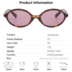 Vintage Oval Sunglasses Women New Luxury Brand Designer Small Oval Anti Blue Light Glasses Retro Fashion Men Leopard Eyegalsses