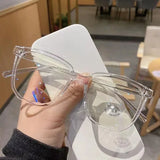 Light Frame Anti Blue Glasses Transparent Black Optical Glasses Women Men Square Eyewear Blocking eyeglasse Spectacle Eyeglasses
