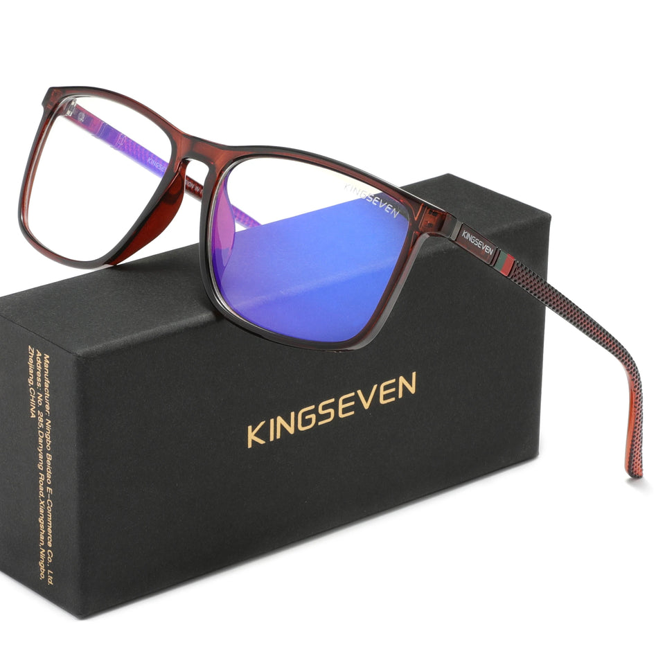 KINGSEVEN Blue Light Blocking Glasses Transparent Lens Men/Women Anti-Blue Ray Eyewear Students Daliy Phone Computer Eyeglasses
