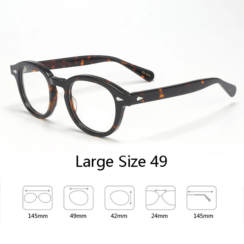 Johnny Depp Eyeglasses Man Lemtosh Optical Glasses Frames Women Luxury Brand Vintage Acetate Round Myopic Eyewear Frame
