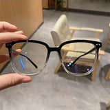 Light Frame Anti Blue Glasses Transparent Black Optical Glasses Women Men Square Eyewear Blocking eyeglasse Spectacle Eyeglasses